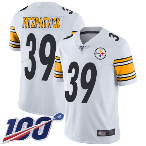 Men Pittsburgh Steelers Football #39 Limited White Minkah Fitzpatrick Road 100th Season Vapor Untouchable Nike NFL Jersey